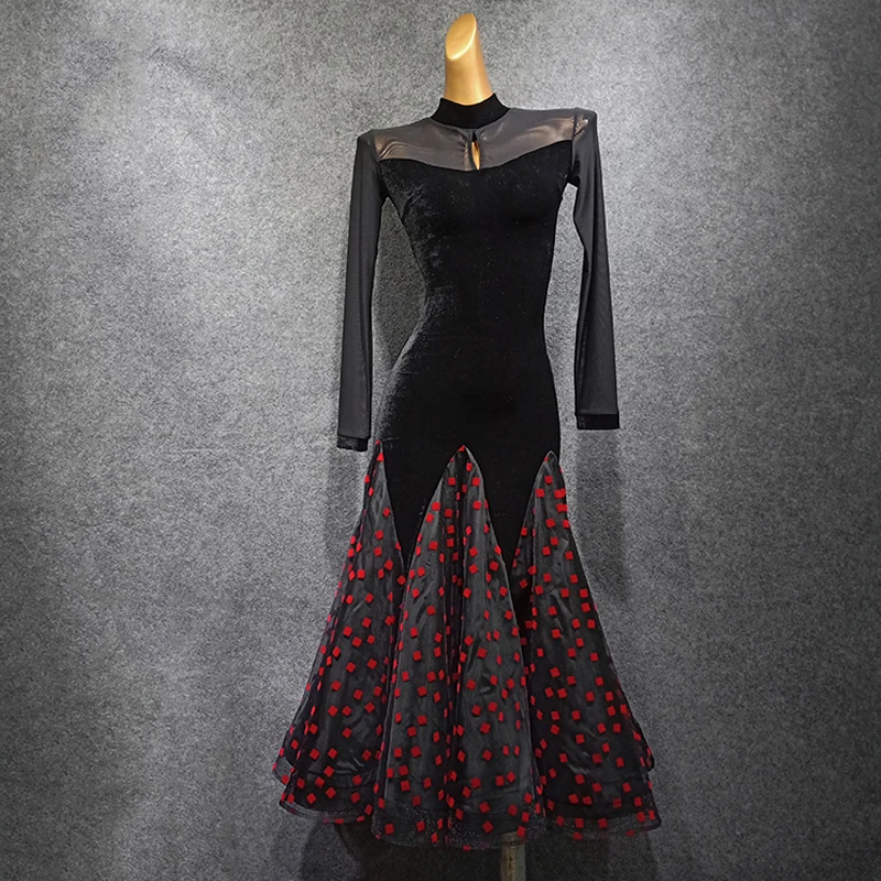 New Ballroom Dance Competition Dresses Women Waltz Cosutme Big Skirt Hem Tango Dress Festival Dancewear Stage Clothes 1536 |