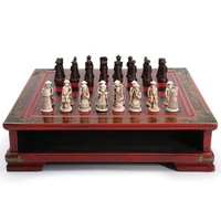 32pcsset wooden table chess chinese chess games resin vintage collectibles gift chessman christmas birthday premium gifts enter