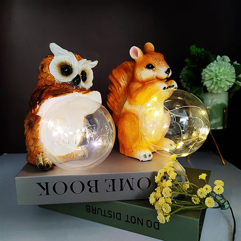 

Светодиодная лампа на солнечной батарее в виде белки