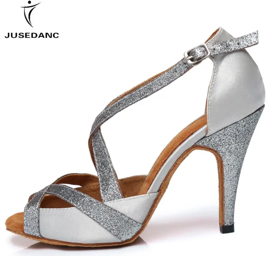 heel 7.5cm Туфли для латинских танцев; женские кроссовки; танцевальные туфли для сальсы; женская обувь на высоком каблуке; модный дизайн; JuseDanc - Цвет: heel 7.5cm