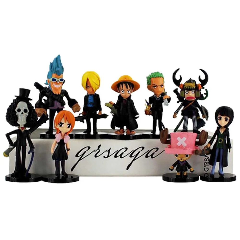 9 шт./лот аниме OP Mini Luffy Nami Robin Zoro Sanji Usopp Chopper Brook Franky Фигурки игрушки | Игрушки и хобби