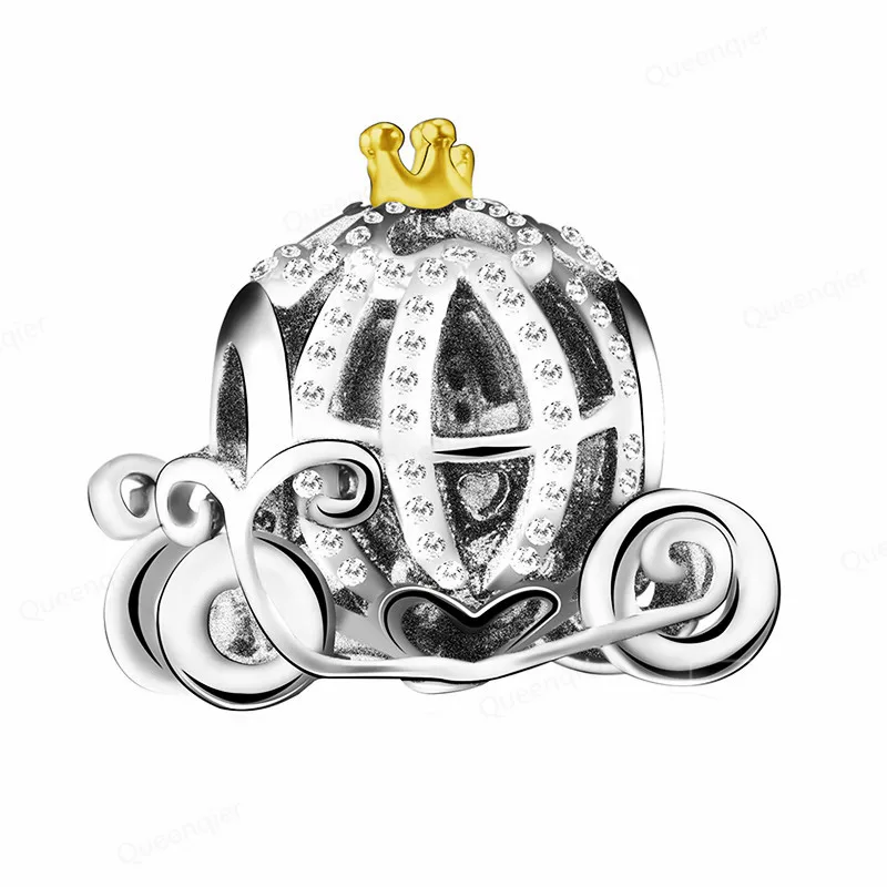 

Pumpkin Car 925 Sterling Silver Charm Beads Fit Original Charms Bracelet DIY Jewelry Making For Women Wholesale Fashion Pendant