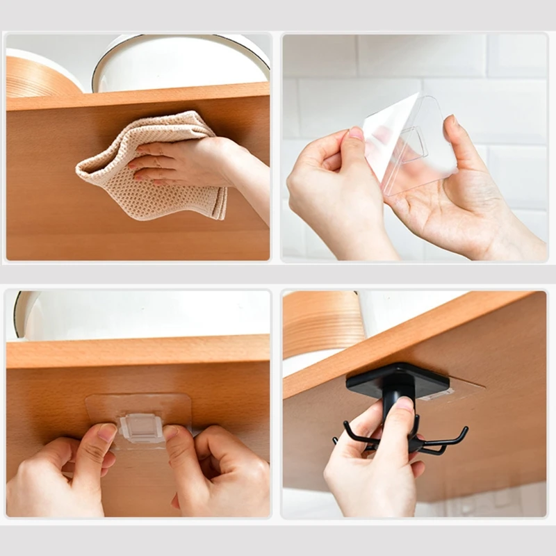 

Wall Mounted Multi Hooks Coat Rack Punch-free Clothes Pegs Simple Design Decorative Household Kitchen Bathroom Storage Collectio