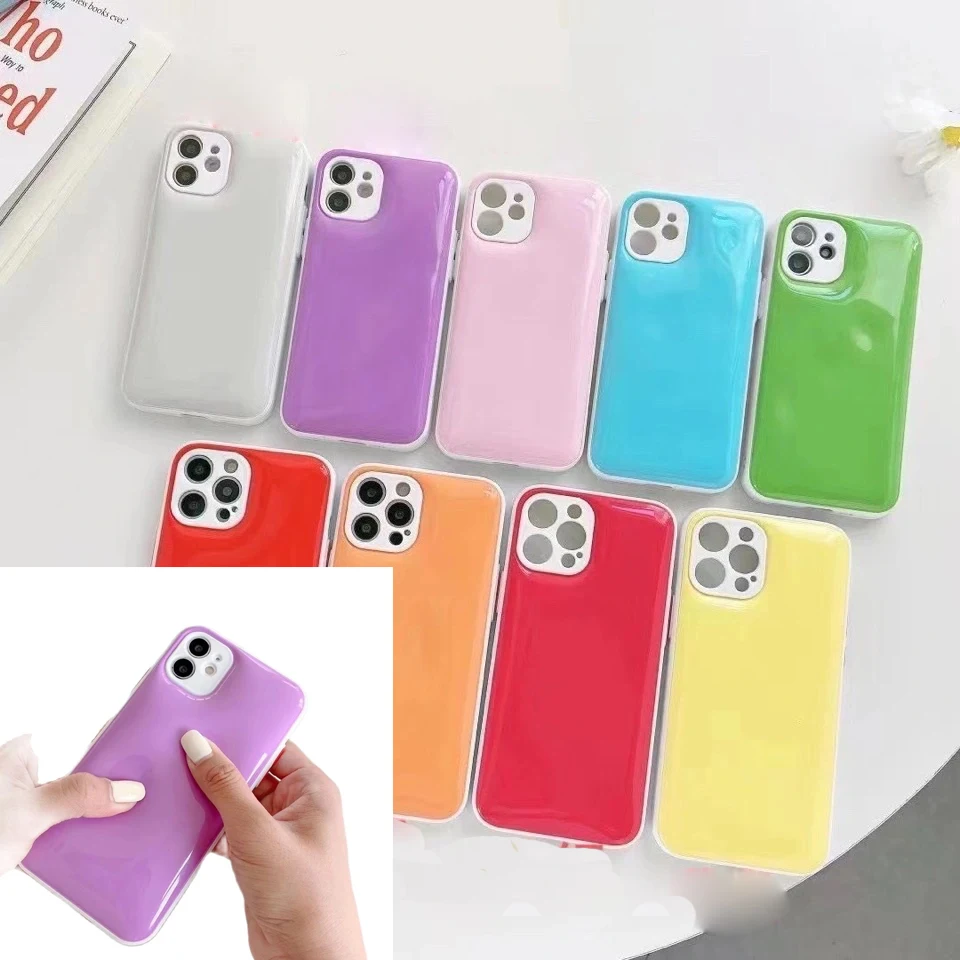 

Candy Color Jelly Press Relief Phone Case For iPhone 12/11 ProMax XS MAX XR 8 7 Plus Rubber Back Cover Fundas