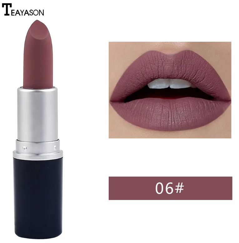 Водостойкая матовая нюдовая помада бархатная для макияжа стойкая антипригарная