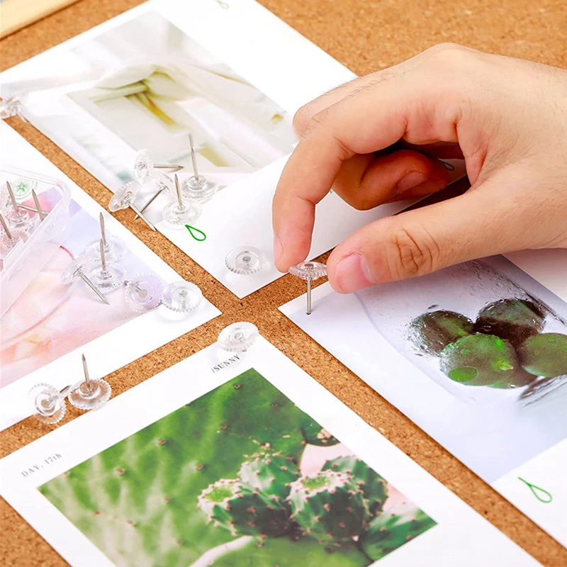 

100 шт. прозрачные штифты для карт, многофункциональные штифты для украшения больших пальцев