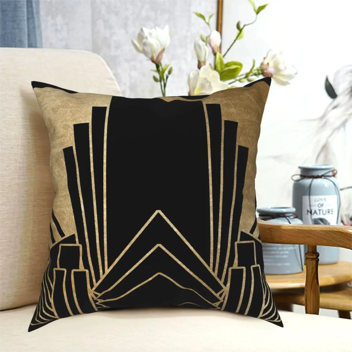 

Наволочка в стиле арт-деко, креативный декоративный чехол на диванную подушку на молнии, 18 дюймов