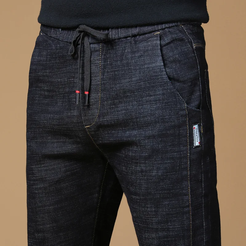 Новые мужские брендовые джинсы модные повседневные облегающие прямые с высокой