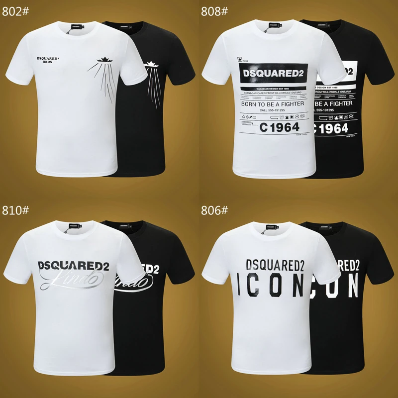 

Dsquared2 Letter Logo Unisex Men Women Couple Style Fashion Cotton Short Sleeve Round Neck T-Shirt Boyfriend Gift Stitching