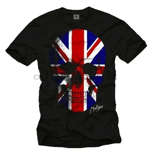 Мужская футболка Union Jack с английским черепом музыкальная рубашка в стиле панк