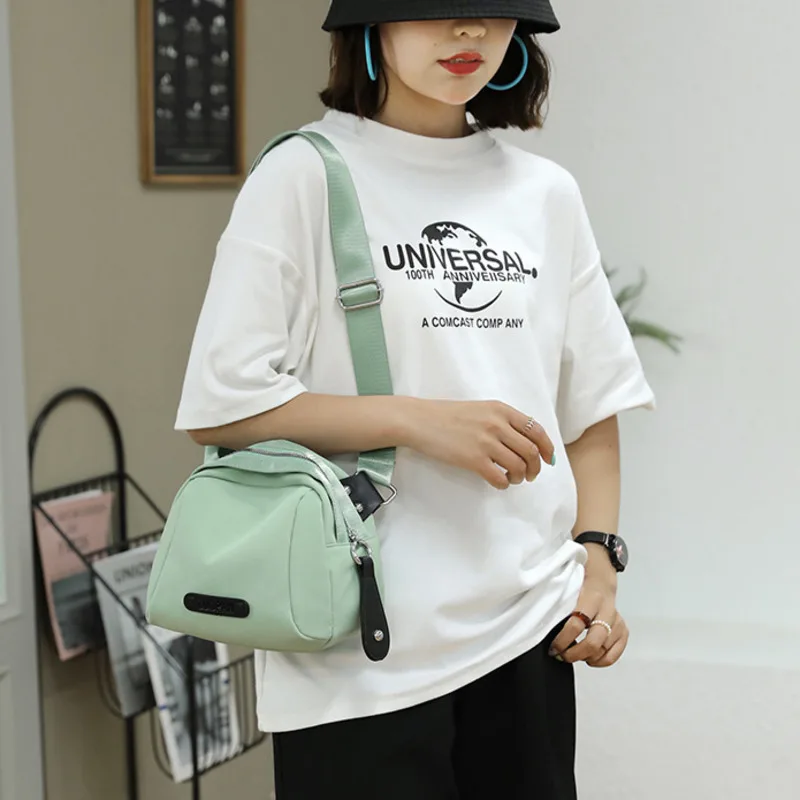 

Женская нейлоновая сумка через плечо, Высококачественная Женская однотонная сумка-мессенджер, модная универсальная сумка-тоут через плечо...