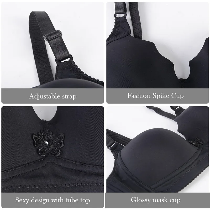 

2021 Women Sexy Push Up Full Coverage Bra Wireless Deep-V Gather Bra Cup Thin Underwears Bras Plus Size