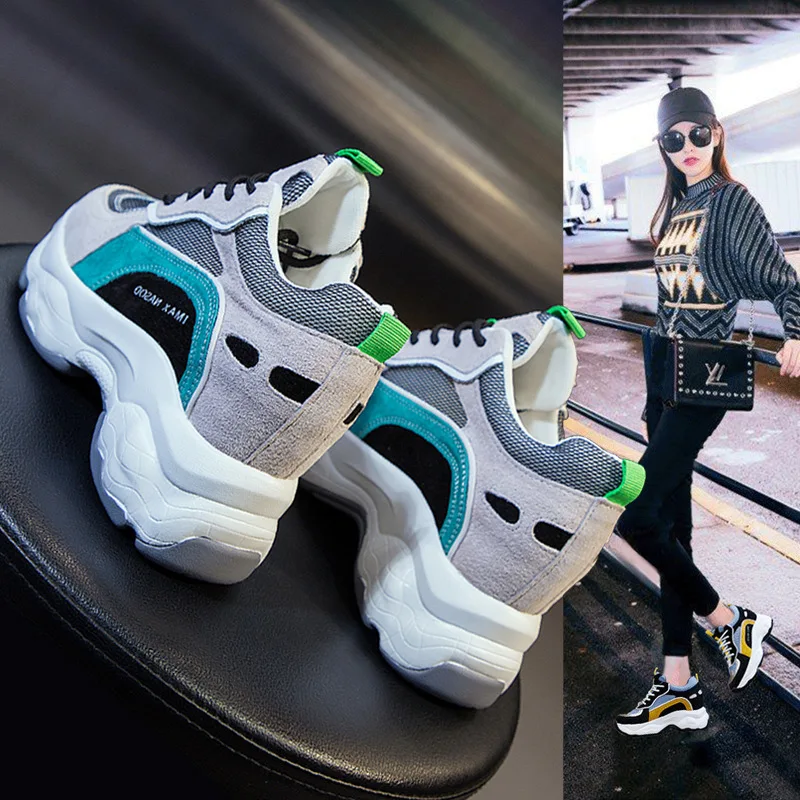 Новые женские кроссовки для бега зимние трендовые увеличивающие рост подходящие