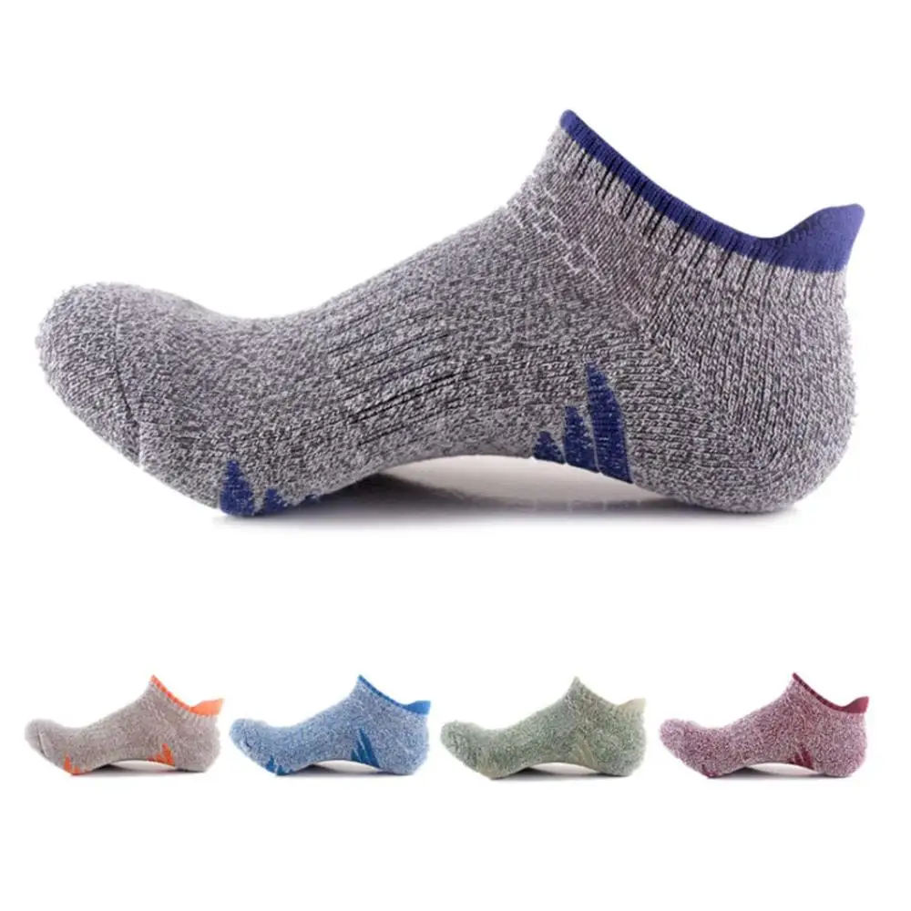 Супер толстые теплые вязаные короткие носки спортивные для мужчин махровые