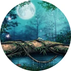 Круглая фоновая заставка детский душ волшебный Фэнтези лес Луна День Рождения Декор эластичный 3 цилиндра крышки