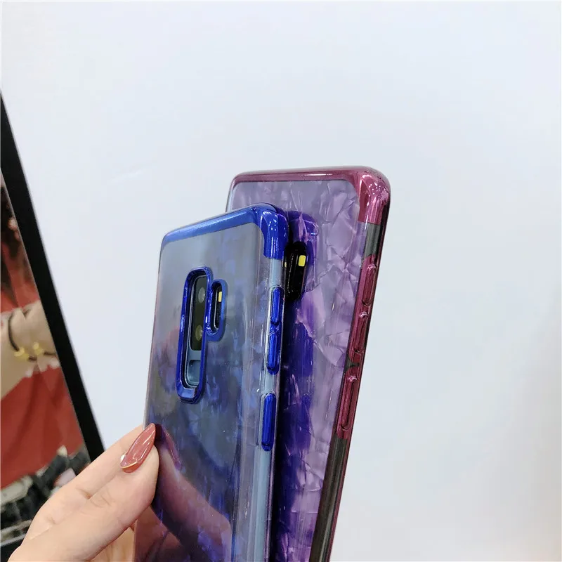Покрытие блестящий Мраморный ТПУ чехол для samsung Galaxy S9 Plus S10 5G S8 S7 Edge Note 10 9 8 мягкий