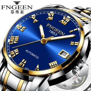 hot selling fngeen brand hollow calendar automatic analog watch mens watch waterproof business men wristwatch relogio masculino free global shipping