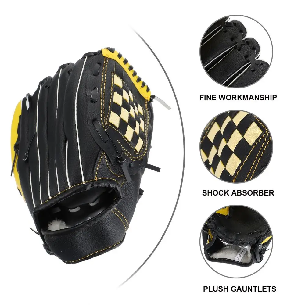 

1Pc Baseball Glove Practical Softball Glove Durable Sport Glove (Yellow Black)