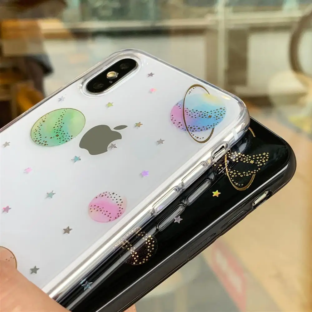 Простой мягкий чехол с планетами для Huawei P40 Lite Pro прозрачный P30 E | Мобильные