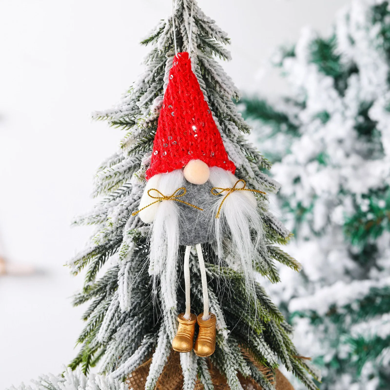 

Hot Christmas Faceless Gnome Santa Doll Pendant Christmas Tree Hanging Ornament Doll Decoration for Home New Year Gift Party MVI