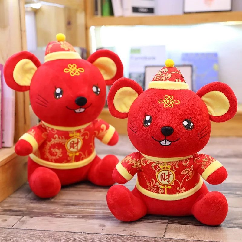 24-45 см 2020 крыса год Kawaii китайское платье талисман плюшевая мышь в Танг костюм