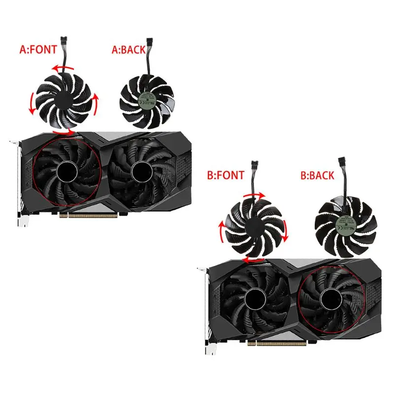 T129215SU 85 мм вентилятор охлаждения кулер для Gigabyte Geforce GTX 1050 1050TI 1060 1070 95AD | Компьютеры