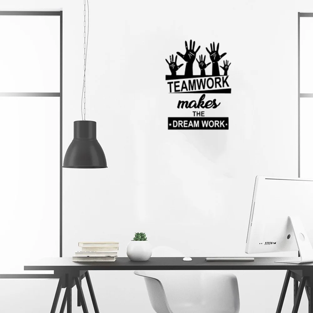 

Makes Dream Work Wall Sticker Teamwork Sticker For Study Room Company Office Classroom Decor Removable Vinyl Mural sv28
