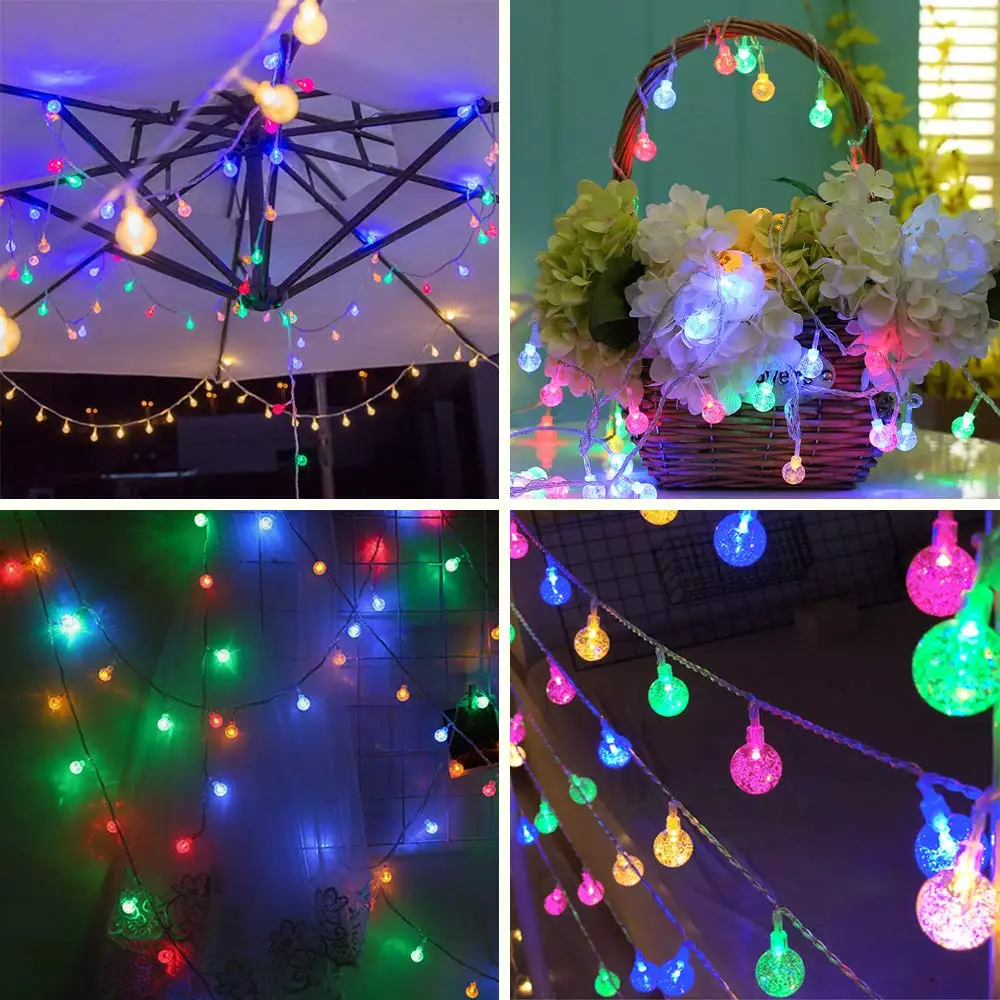 Multicolor 40 светодиодный 220V пузырьковый хрустальный шар Водонепроницаемый светодиодный шар гирлянды для помещений декоративные гирлянды для дома, сада и двора фестиваль - Испускаемый цвет: Multicolor