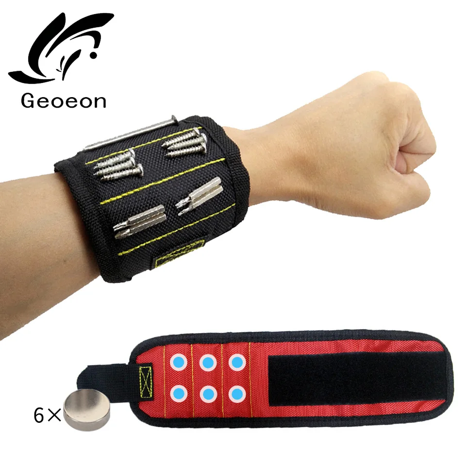 Geoeon трехрядный магнитный браслет поддержка Комплект защиты Поддержка Сильный магнитный для винт электрика запястье инструмент ремень A30