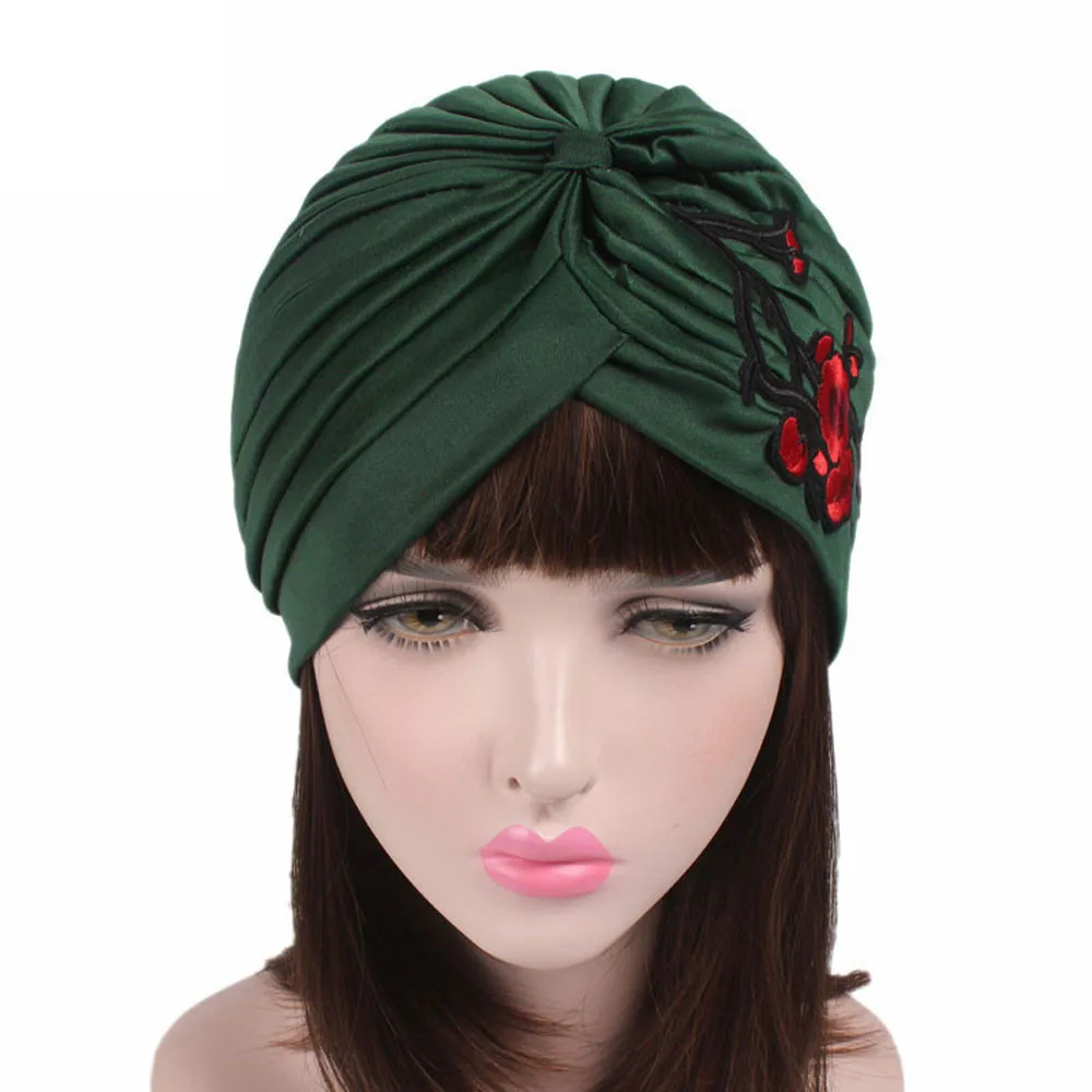 Best Christmas present Women Embroidery Cancer Chemo Hat Beanie Scarf Turban Head Wrap Cap Lowest price 2019 | Аксессуары для