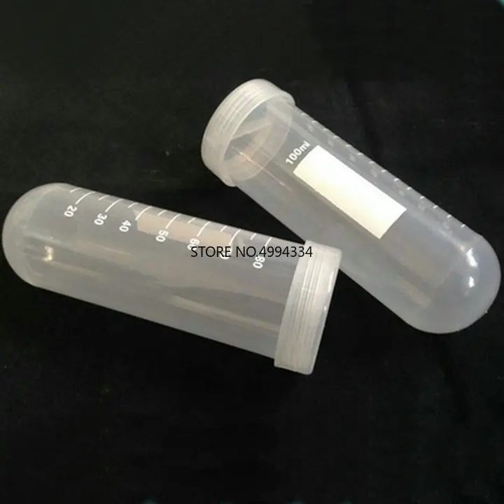 50 шт./лот 100 мл пластиковая центрифужная трубка с круглым дном винтовой крышкой