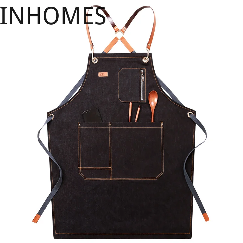 

Ковбойский фартук с логотипом на заказ, фартук для бариста, кафе, чая, цветочный магазин, для работы в ресторане, парикмахерский фартук, Мужс...