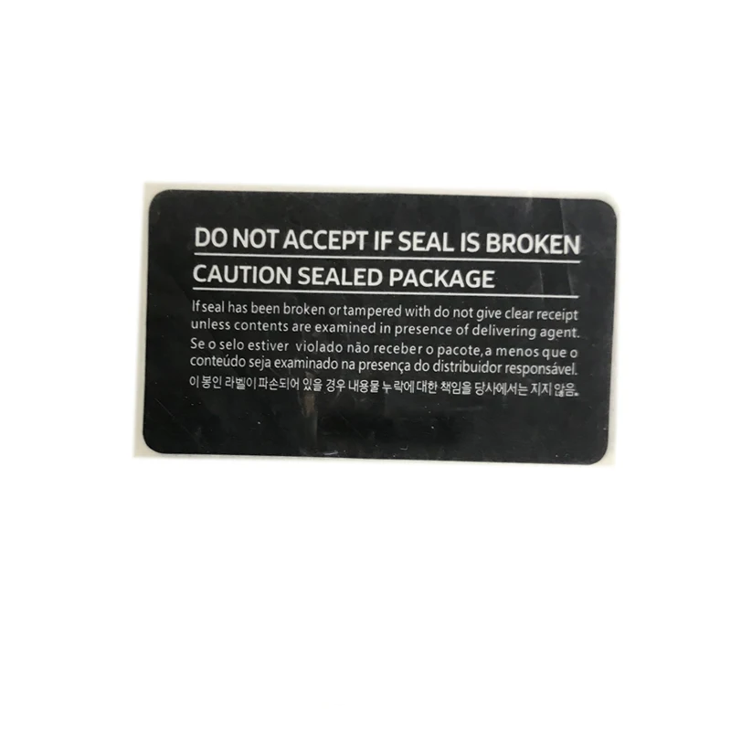 

100pcs/lot DO NOT ACCEPT IF SEAL IS BROKEN Label Sticker for Samsung Seal Stickers CAUTION SEALED PACKAGE BOX