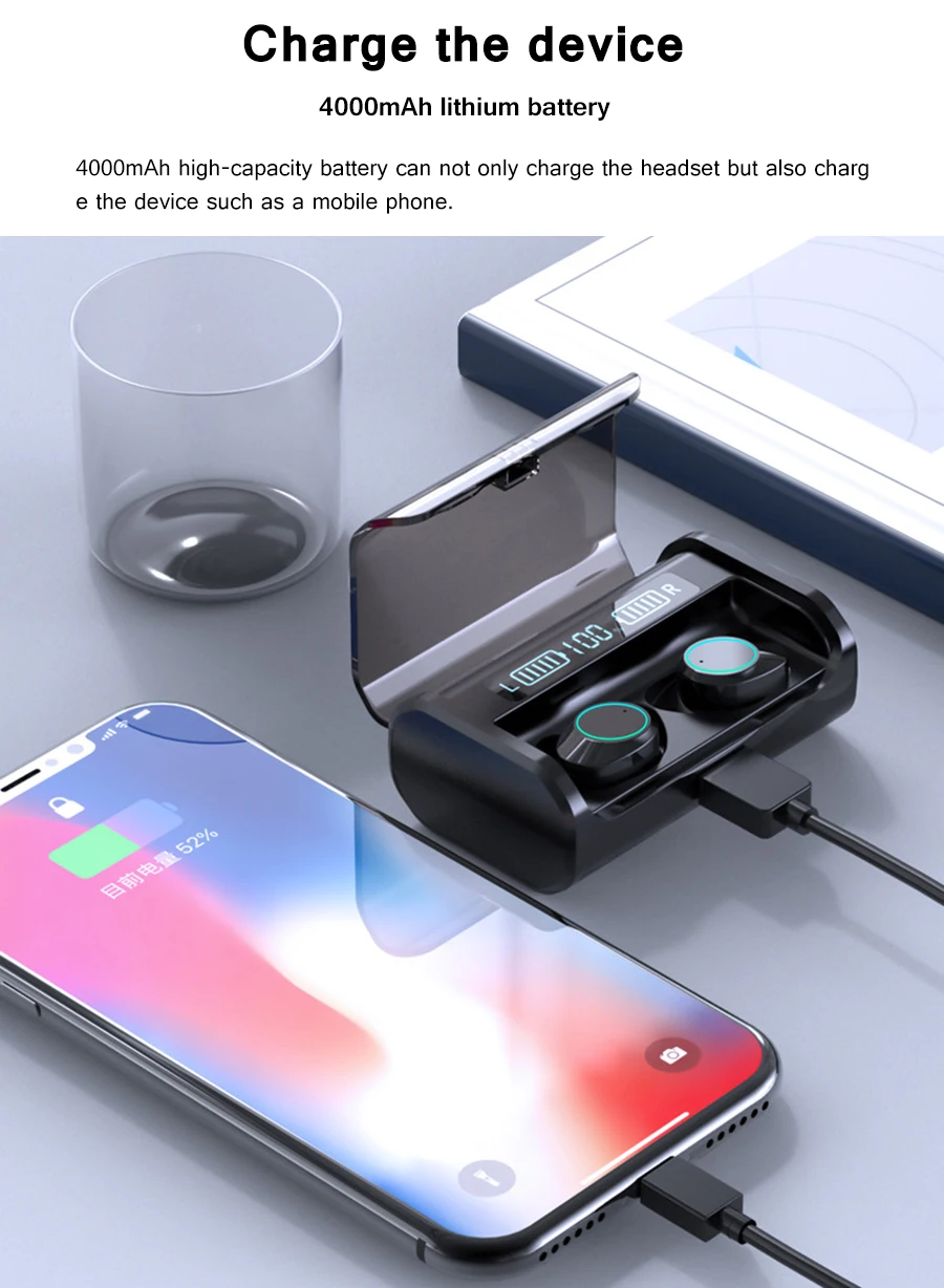 Bluetooth наушники G06 TWS с глянцевым внешним видом 9D бас объемный водонепроницаемый гарнитура удобные безболезненные беспроводные наушники
