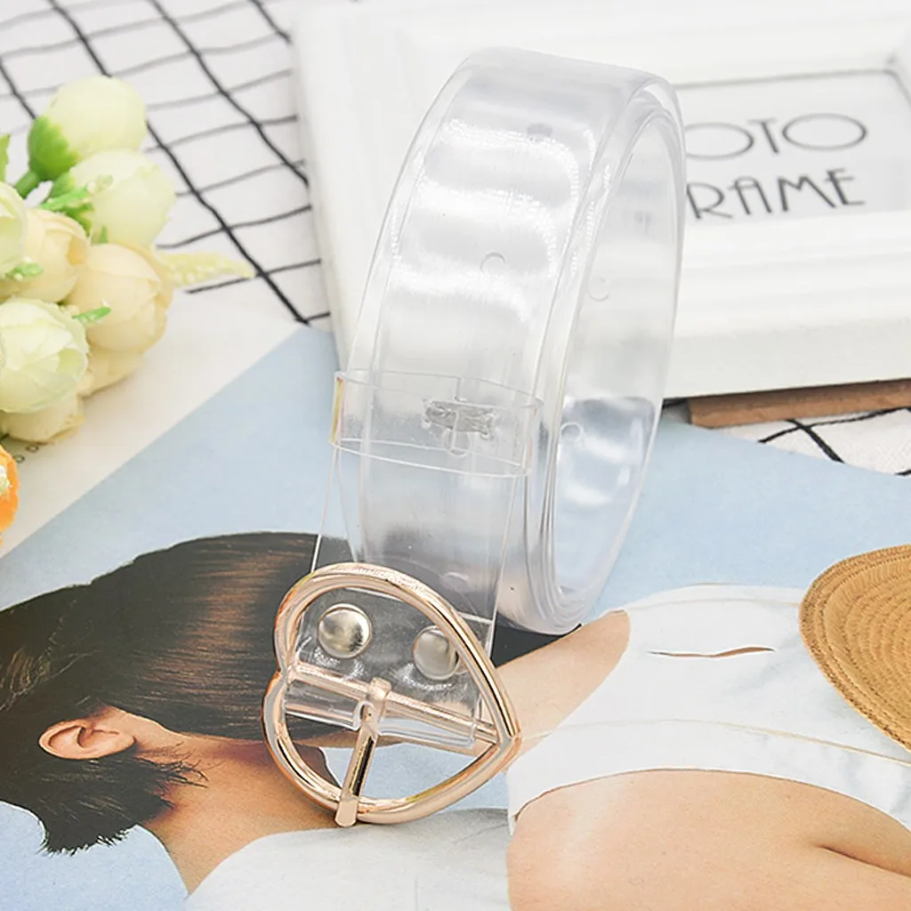 Ремень прозрачный Однотонный женский модный пояс из ПВХ в стиле кэжуал подходит