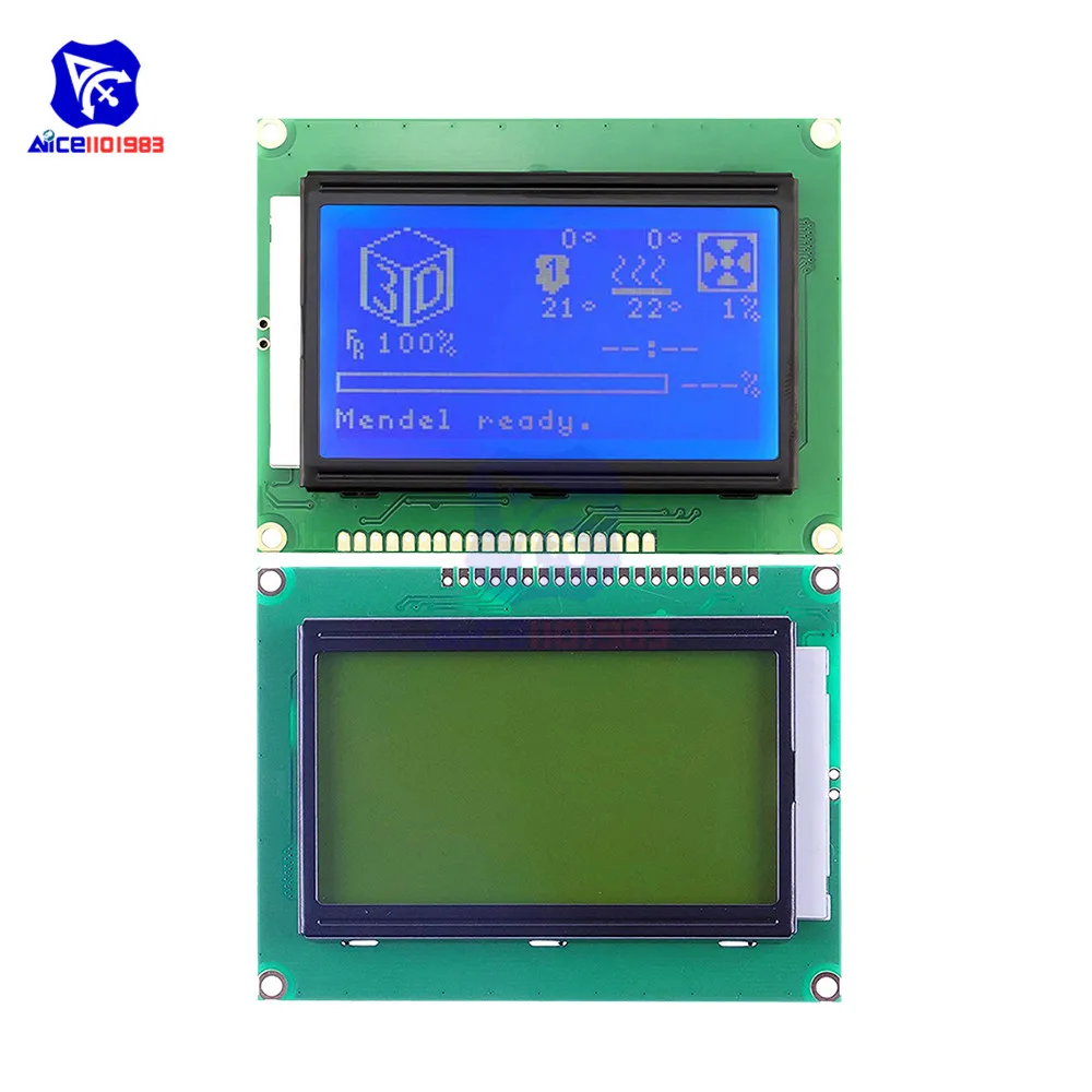 Diymore 128x64 точек Графический 12864 ЖК дисплей модуль с подсветкой ST7920 IIC I2C SPI для Arduino
