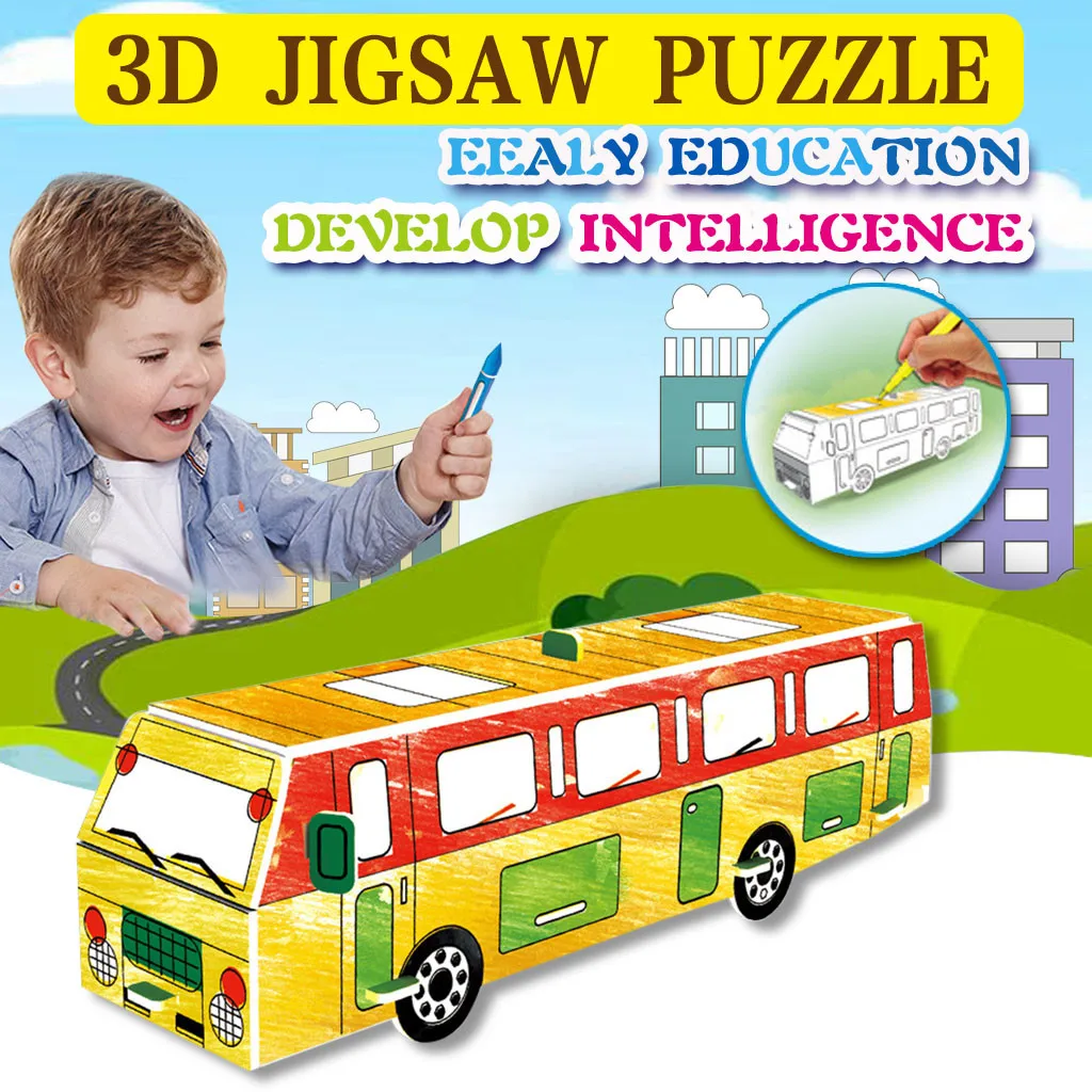 

COMPUDA 3D Puzzle DIY Hand Drawing Model Cardboard Puzzle Assembled 3ml toys for children
