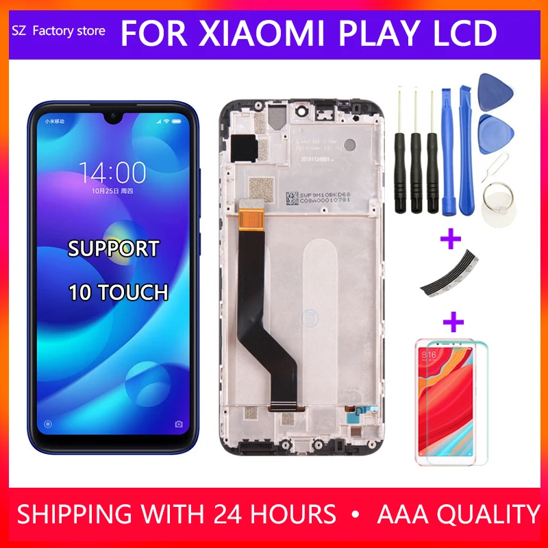 Сменный экран 5 84 дюйма для Xiaomi Play 2280*1080 PX ЖК-дисплей и сенсорный дигитайзер рамка
