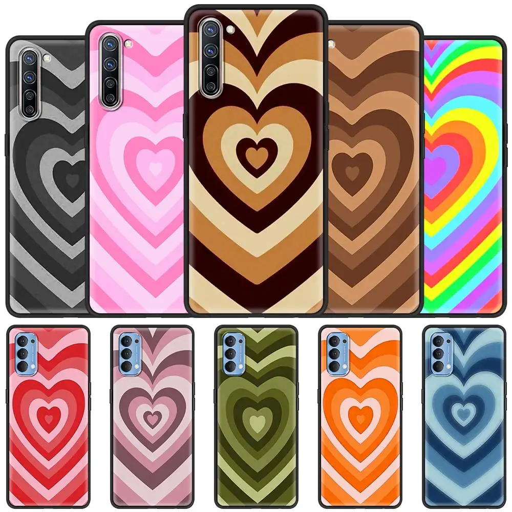 

Coloful Heart Pattern Soft Case For Oppo A9 2020 A52 A53 A93 A55 Find X2 Lite X2Pro ACE Reno4 TPU Reno3 Pro Phone Cover Funda