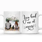 Пара и кошки персонализированные кружки для влюбленных кошек кофейные чашки подарок You had me at Meow 1115 унции RR2028