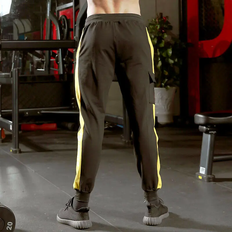 

Men Cotton Long Sport Pants Gym Slim Fit Trousers Running Joggers Gym Sweatpants