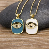 aibef classic fashion charm luck turkey evil eye pendant necklaces for women men couples gold chain choker party jewelry gift