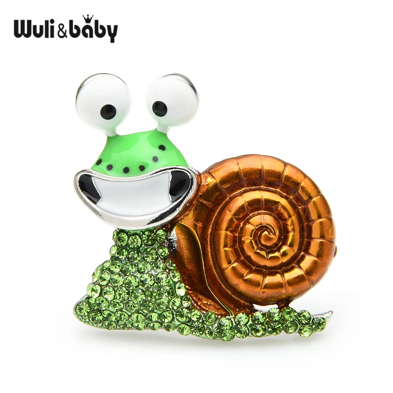 Женская эмалированная брошь Wuli & baby повседневная в виде улитки значок на
