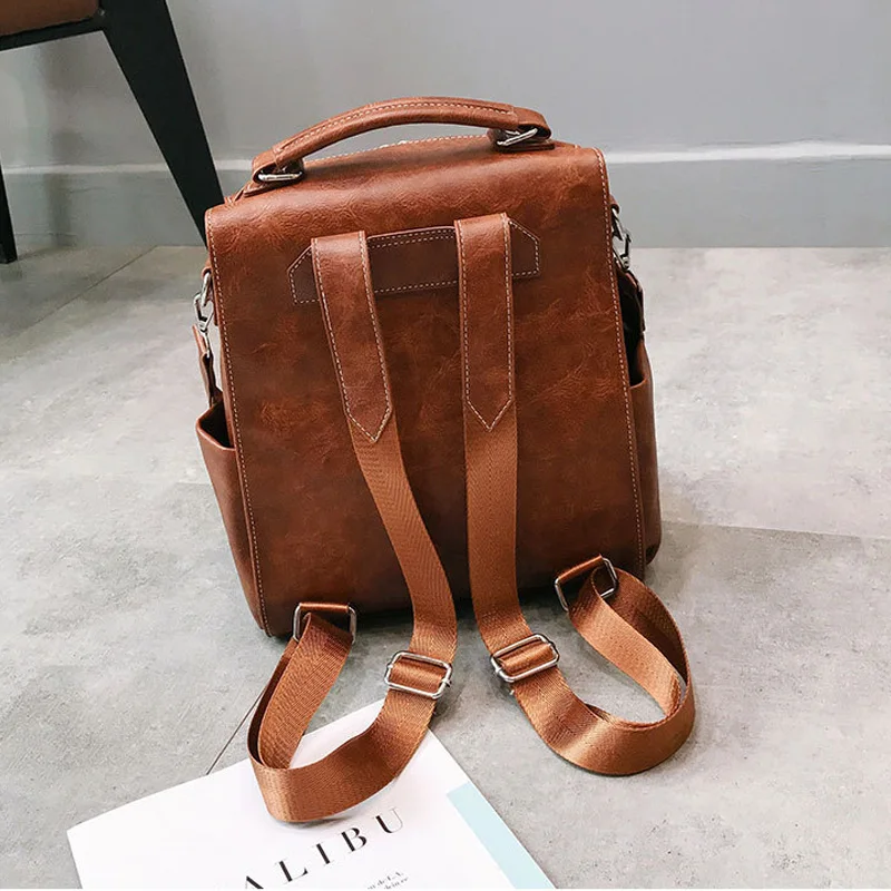 Модный женский кожаный рюкзак с защитой от кражи женские вместительные рюкзаки