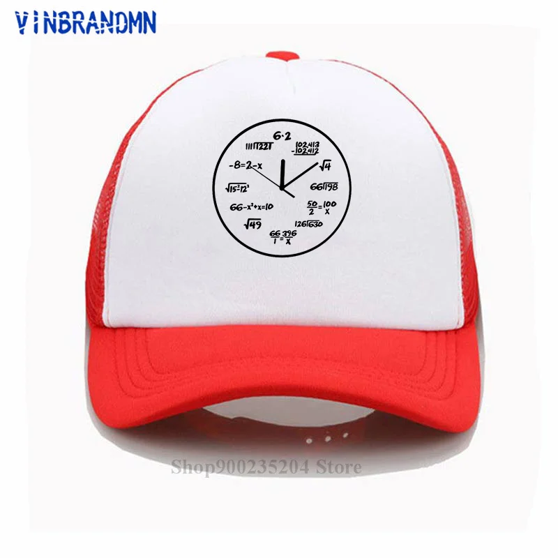

Vinbrandmn Pre-cotton math clock print funny men women mesh hat New fashion casual baseball cap cool summer Beach visor sun hat