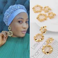 christmas fashion pearl hoop earrings set for women geometirc gold metal circle hoop earrings brincos 2021 trend jewelry gift
