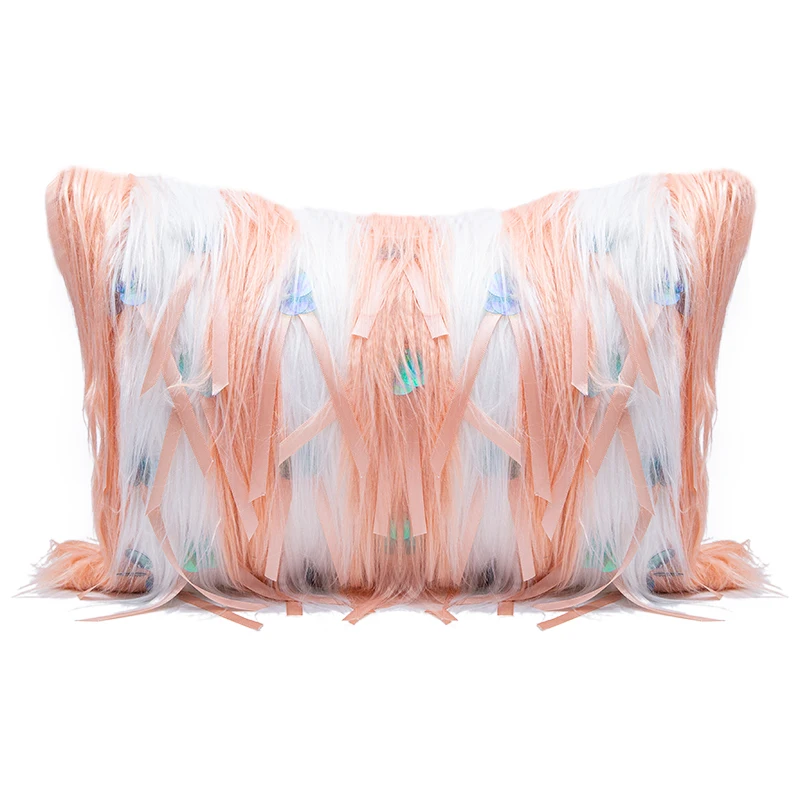 

Cushion Cover for Living Room Home Decorative Waist Pillow White Yellow Tassel Sofa Pillowcase Pillow Cover 30x50cm