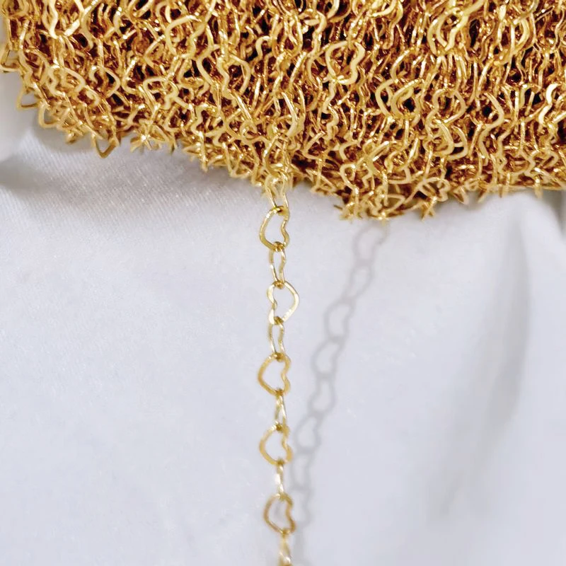 1 метр 3 мм ожерелье любовь сердце цепь серебро розовое золото медные звенья цепи