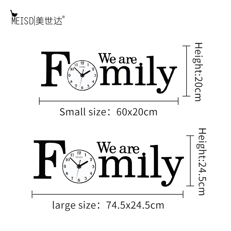 Самоклеящиеся часы настенные MEISD современный семейный дизайн креативные сделай
