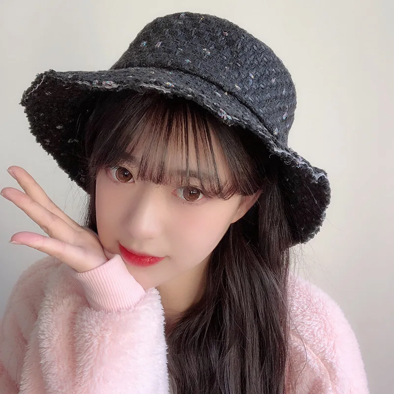 Autumn and Winter New Ladies Knitted Fisherman Hat Japanese Wild Sunscreen Basin Hat Korean Outdoor Sun Hat